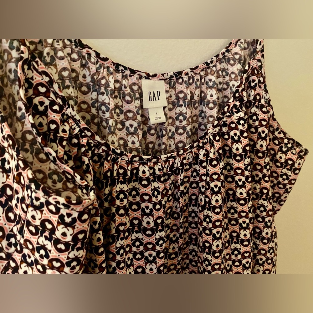 GAP 🧞‍♀️ Cami | Adjustable Straps Black, White & Pink Patterned Women's Large